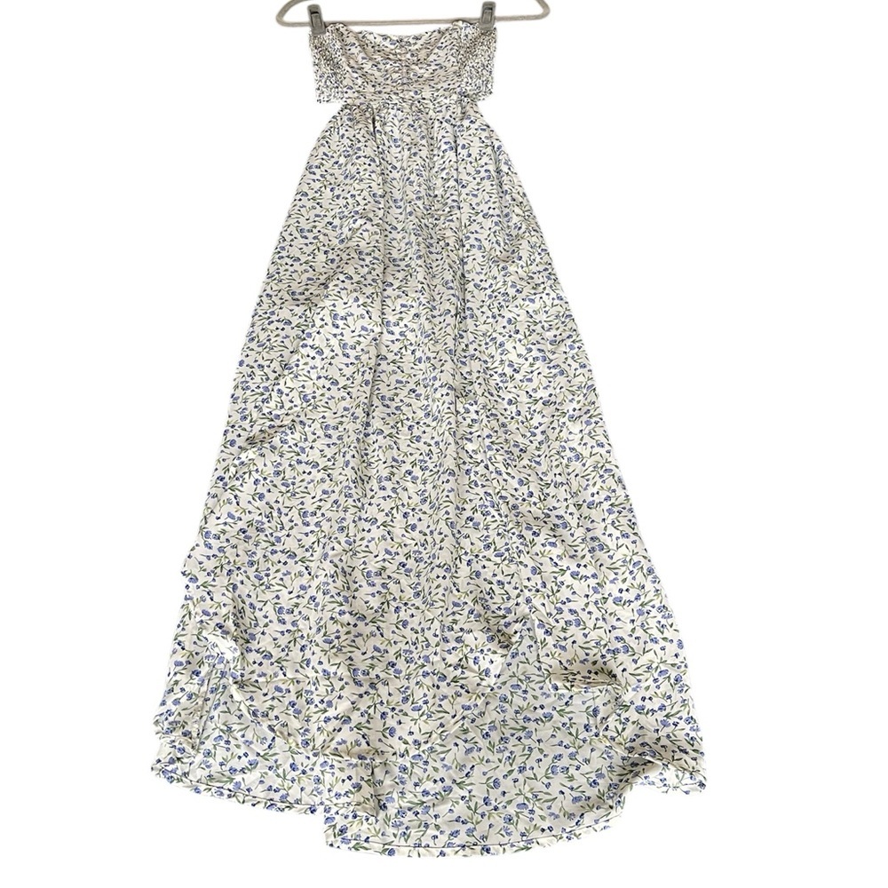 Strapless Floral Maxi Dress